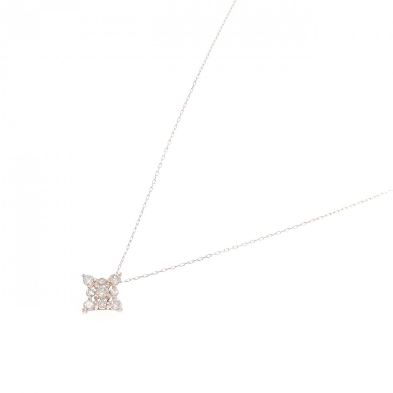 【新品】K10PG ダイヤモンド ネックレス 0.20CT