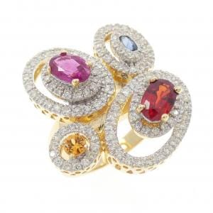 750YG/750WG カラーストーン リング