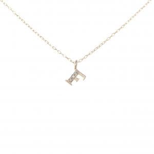 K18PG イニシャルF ダイヤモンド ネックレス 0.01CT
