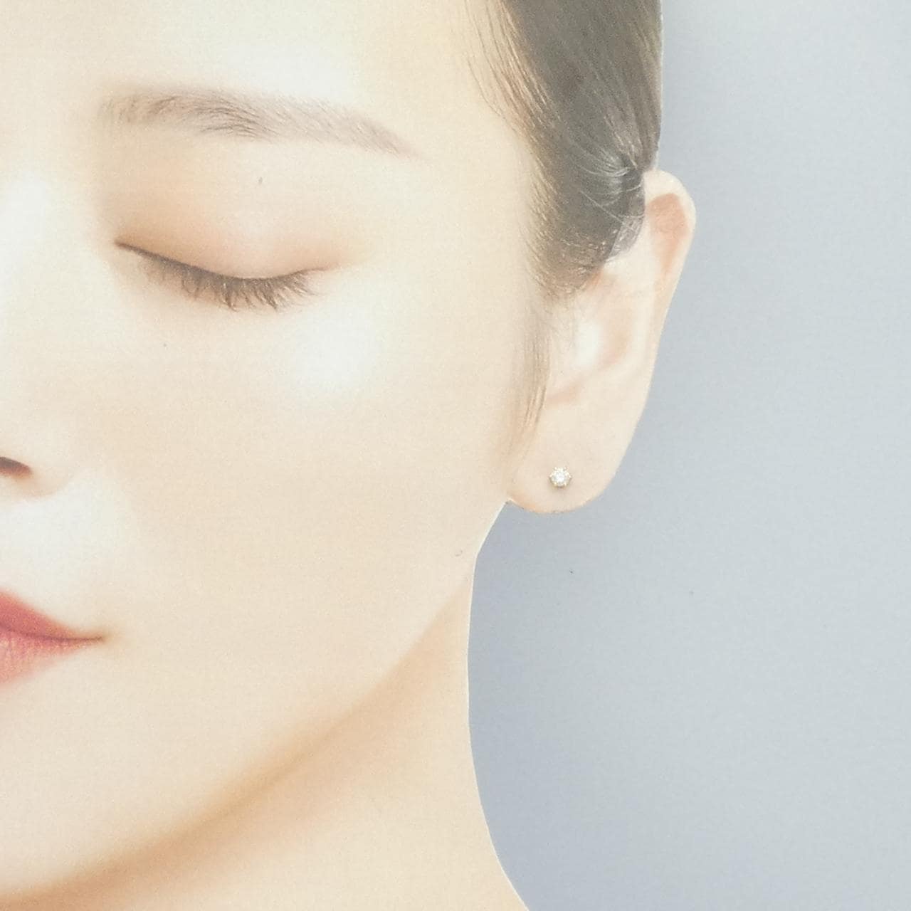 K18YG ソリティア ダイヤモンド ピアス 0.24CT