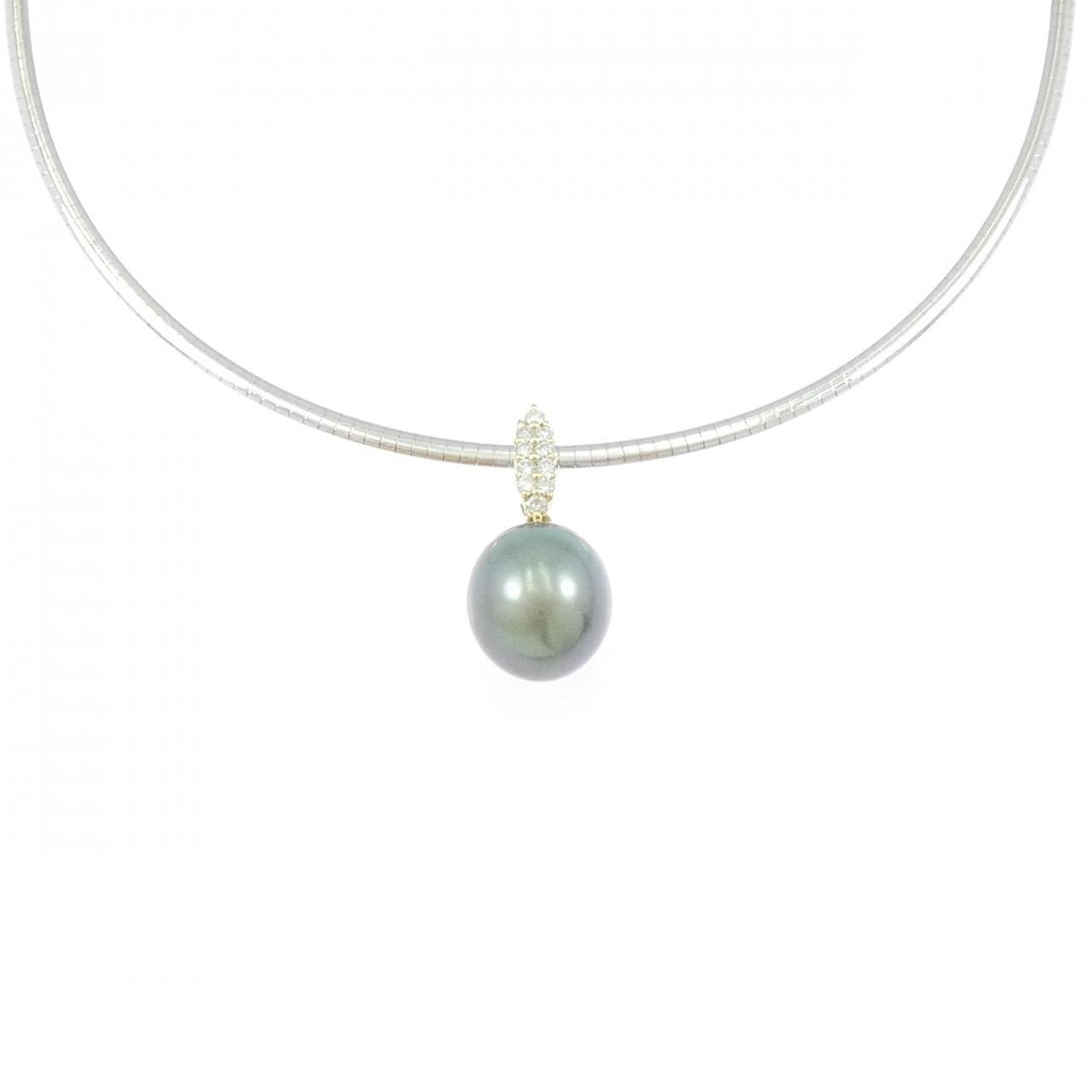 K18YG/750YG/750WG 黒蝶パール ネックレス