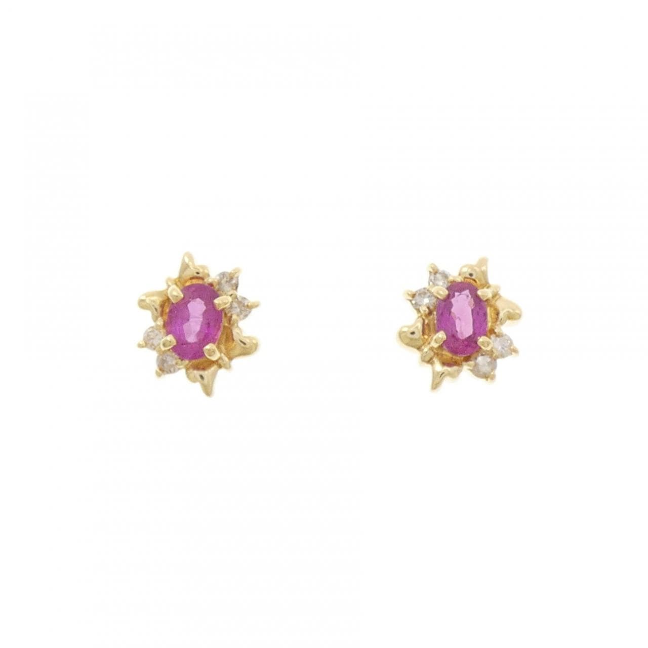 K18YG ルビー ピアス