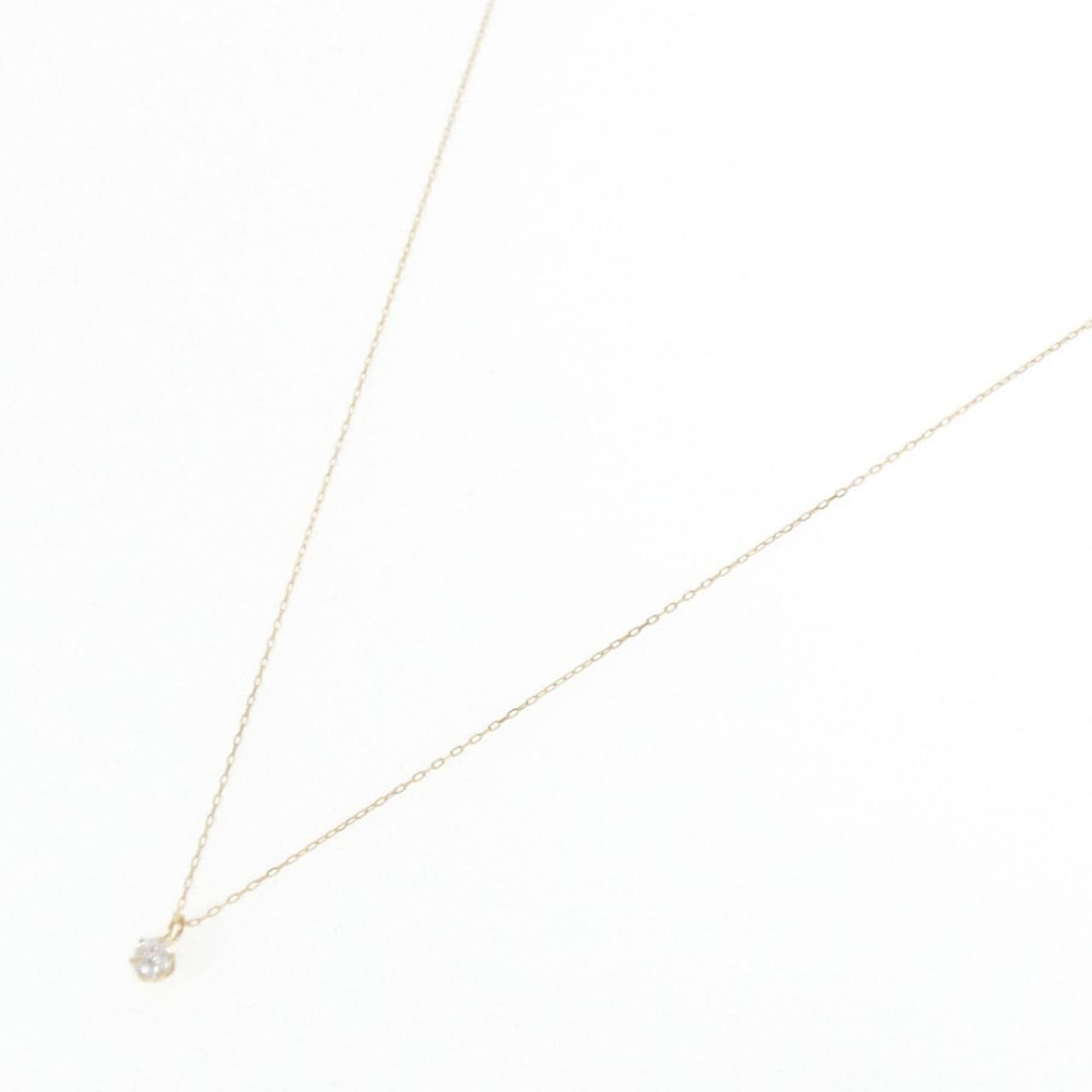 K18YG ソリティア ダイヤモンド ネックレス 0.10CT