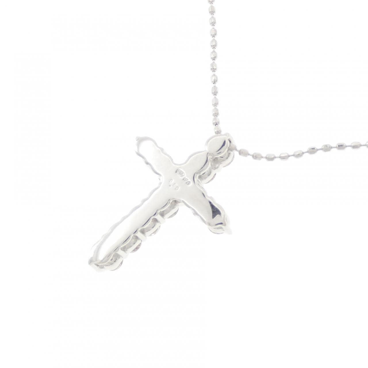 K18WG/750WG クロス ダイヤモンド ネックレス 0.50CT
