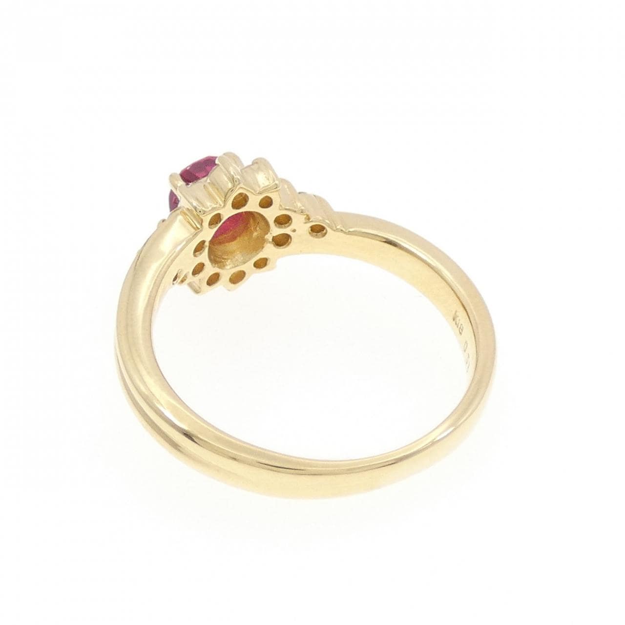 K18YG ルビー リング 0.53CT