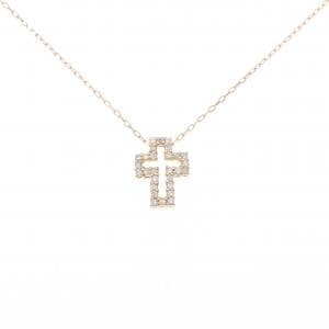 K18PG クロス ダイヤモンド ネックレス 0.20CT