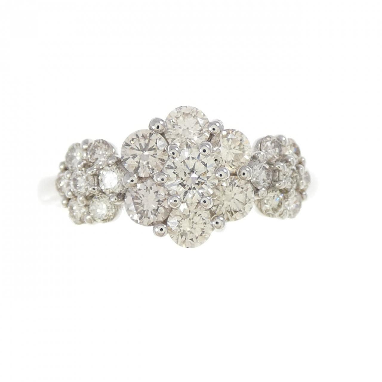 【新品】PT900 フラワー ダイヤモンド リング 1.00CT