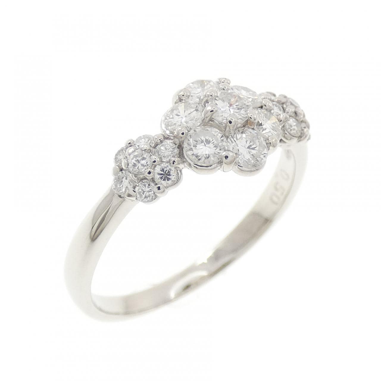 PT900 フラワー ダイヤモンド リング 0.50CT