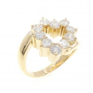 K18YG ハート ダイヤモンド リング 1.00CT