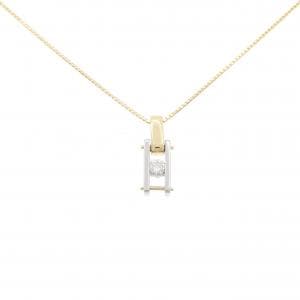 K18YG/PT900 ダイヤモンド ネックレス 0.10CT