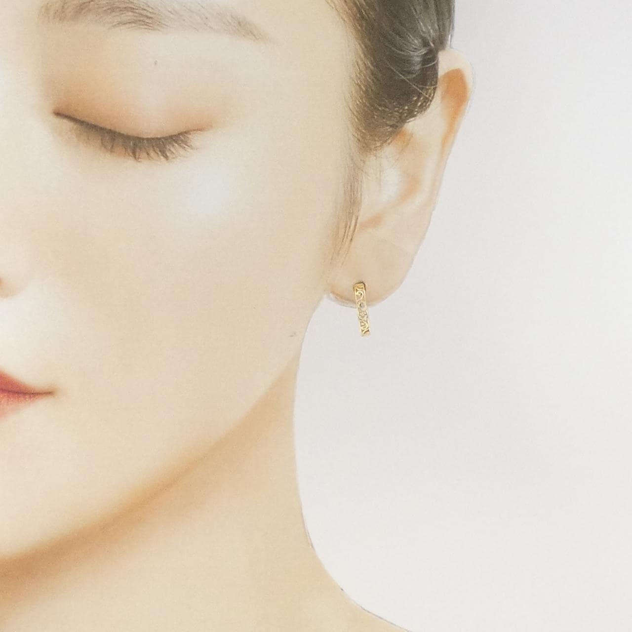 K14YG ダイヤモンド ピアス 0.02CT