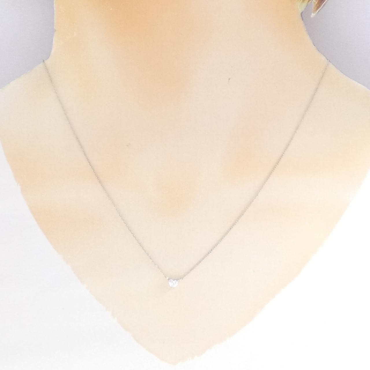 PT900/PT850 ハート ダイヤモンド ネックレス 0.15CT