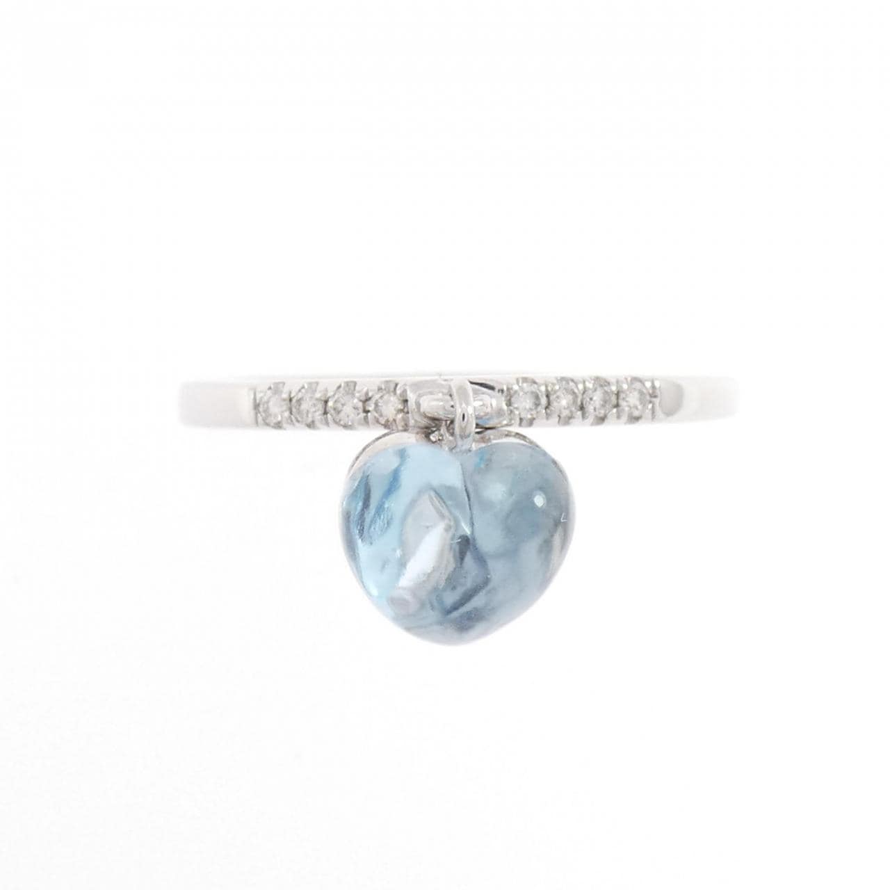 K18WG ハート ブルートパーズ リング 2.33CT