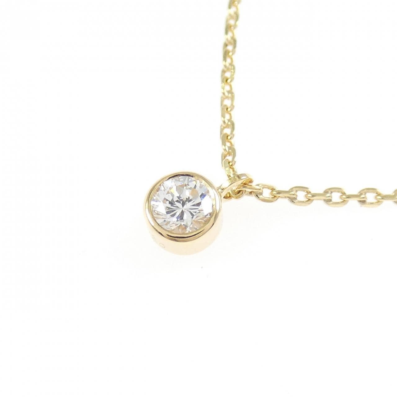K18YG ソリティア ダイヤモンド ネックレス 0.20CT