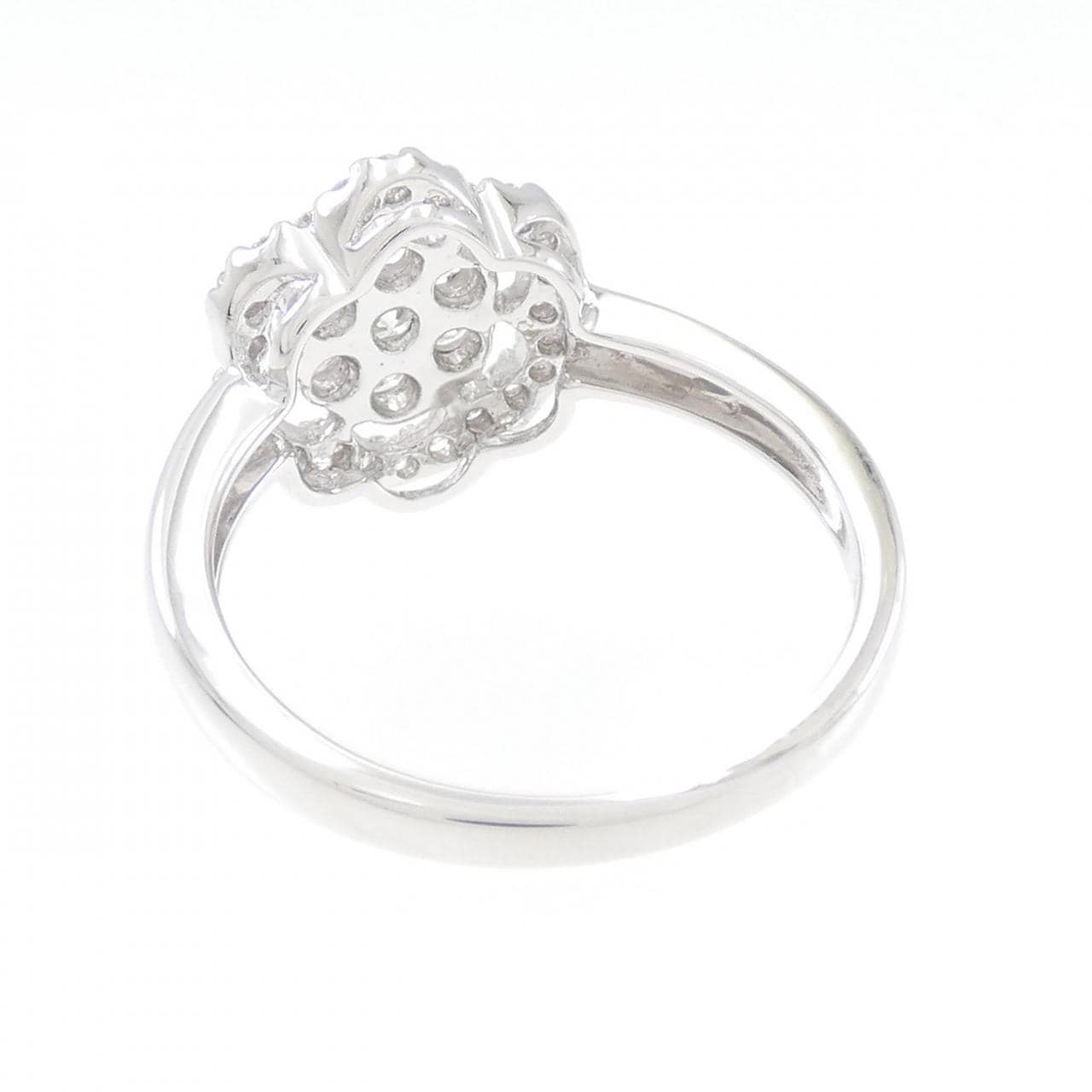 K18WG flower Diamond ring 0.45CT