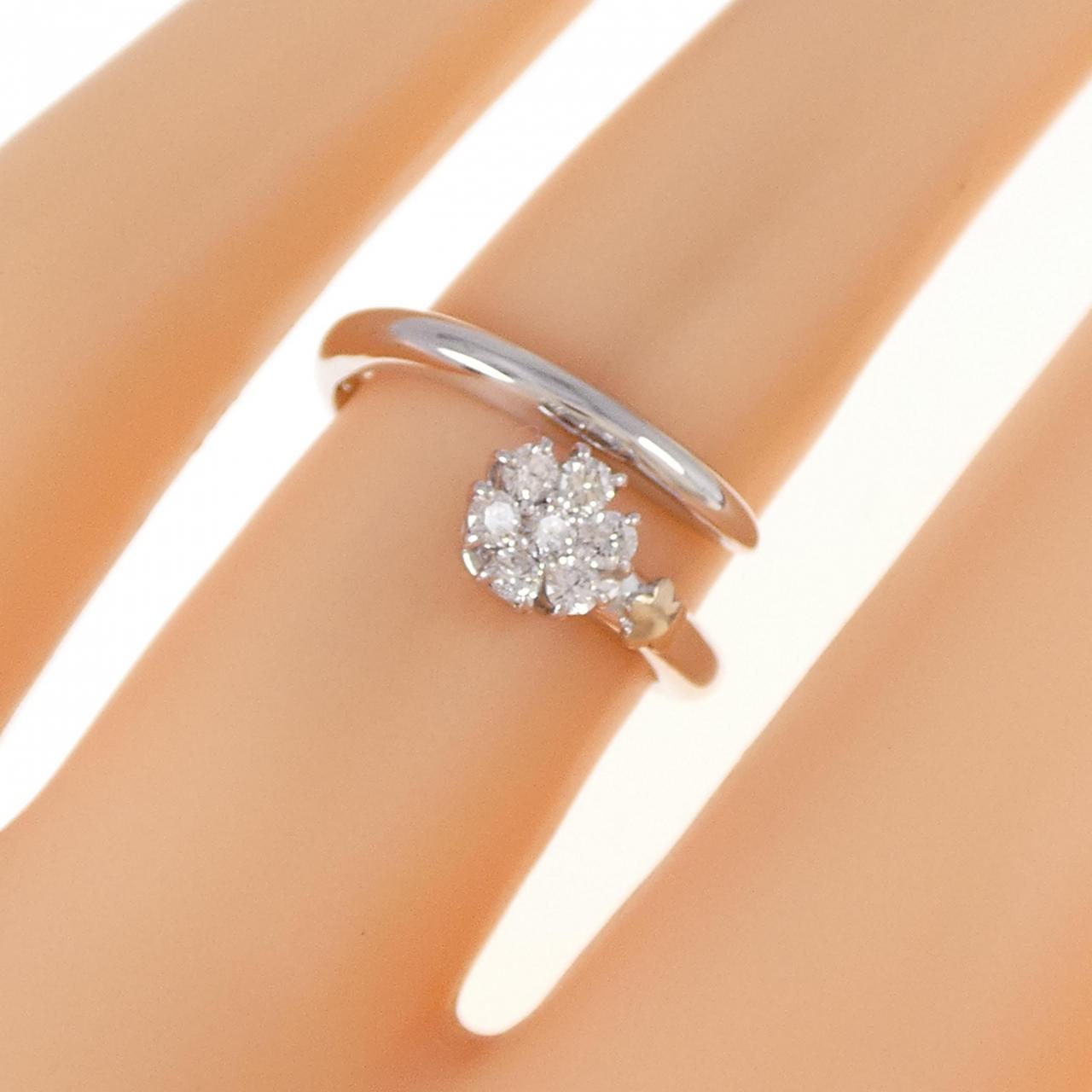 K18WG/K18PG フラワー ダイヤモンド リング 0.20CT