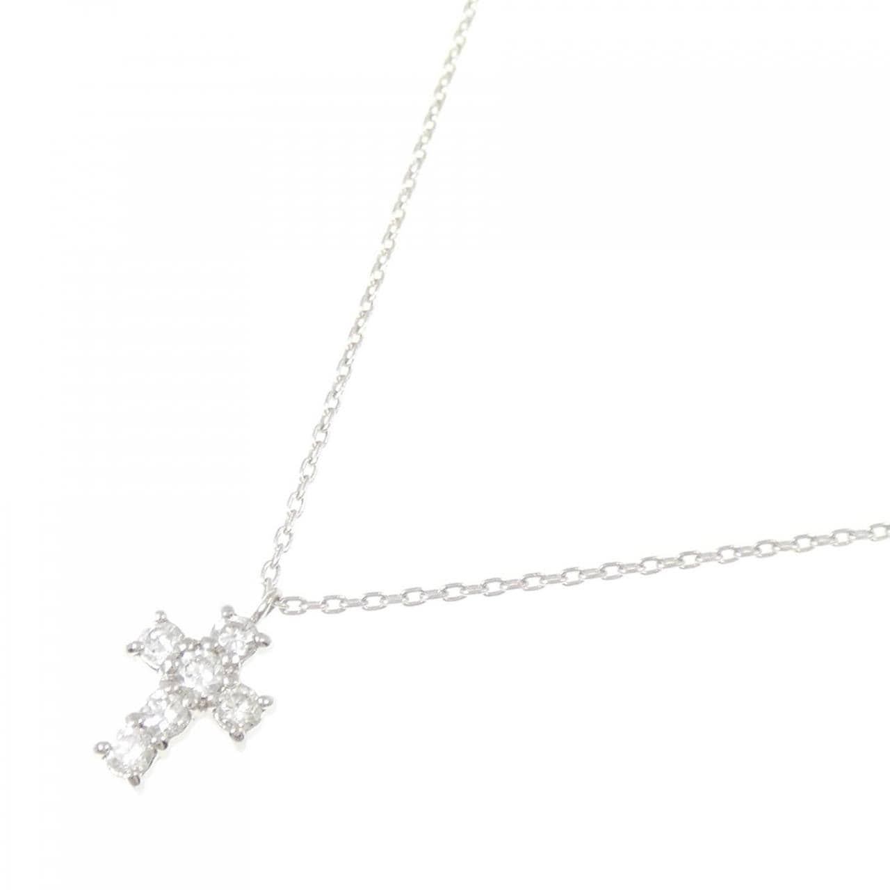 ヴァンドーム クロス ダイヤモンド ネックレス 0.18CT