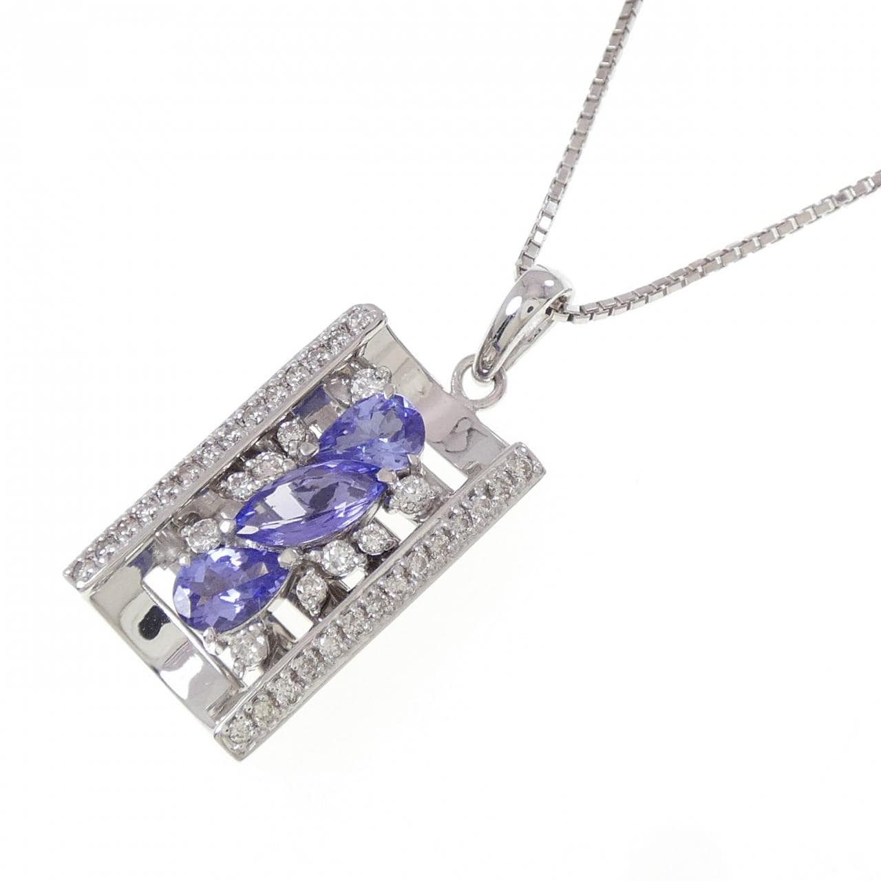 K18WG タンザナイト ネックレス 1.30CT