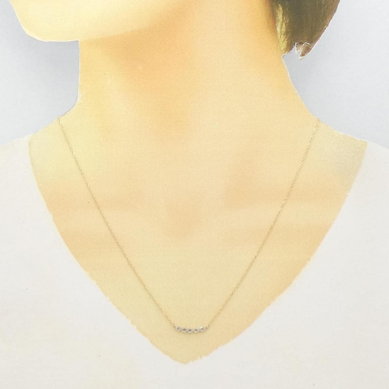 K18WG/K18YG Diamond necklace 0.09CT