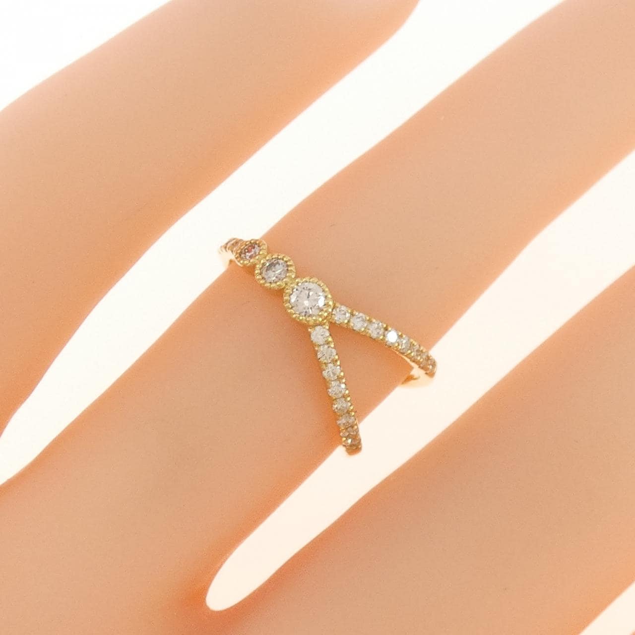 【新品】K18YG ダイヤモンド リング 0.22CT
