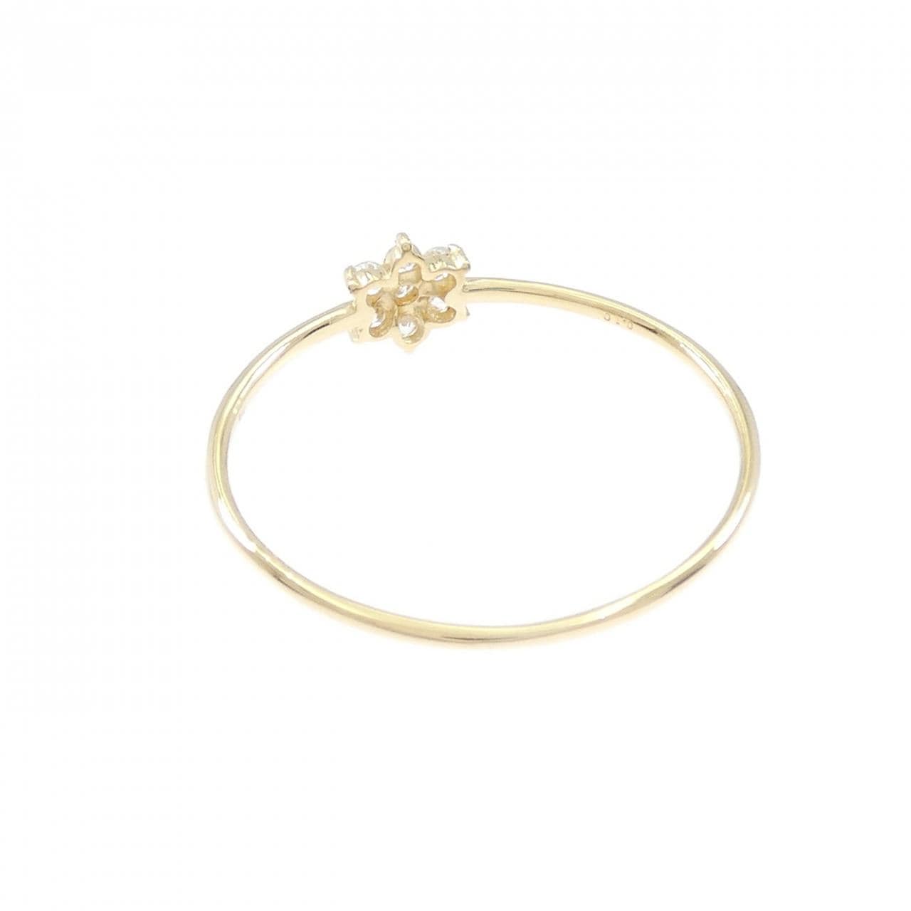 【再加工款】K18YG花朵鑽石戒指0.10克拉