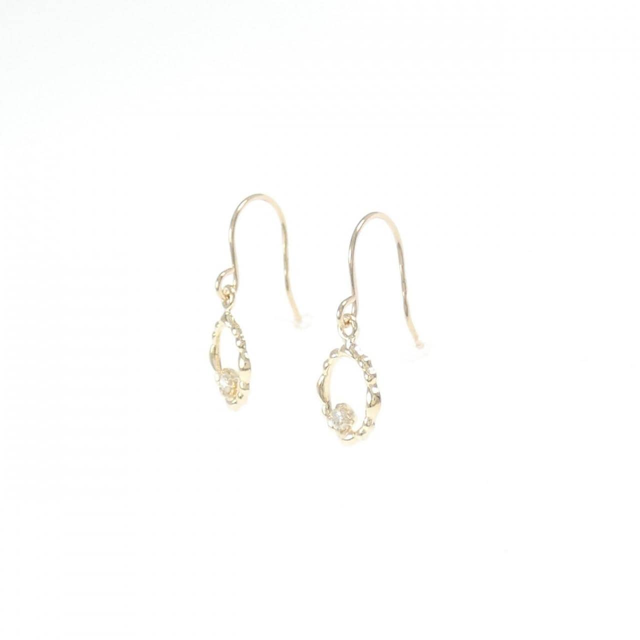 [新品] K10YG钻石耳环 0.024CT