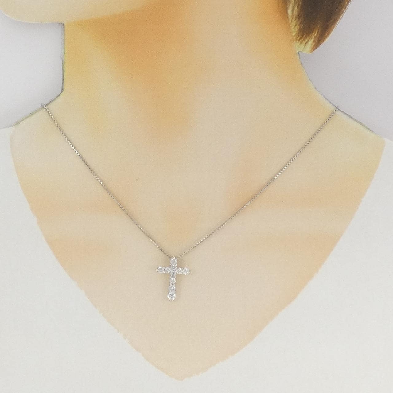 PT900/PT850 クロス ダイヤモンド ネックレス 1.00CT