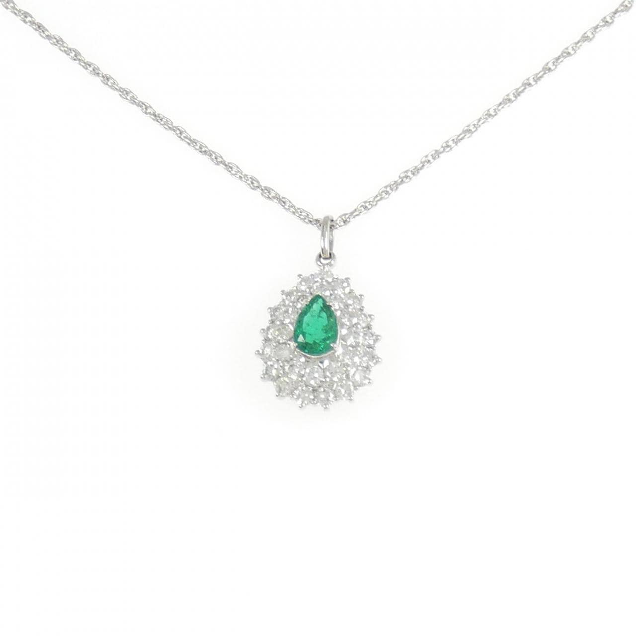 PT900/PT850 エメラルド ネックレス 0.61CT