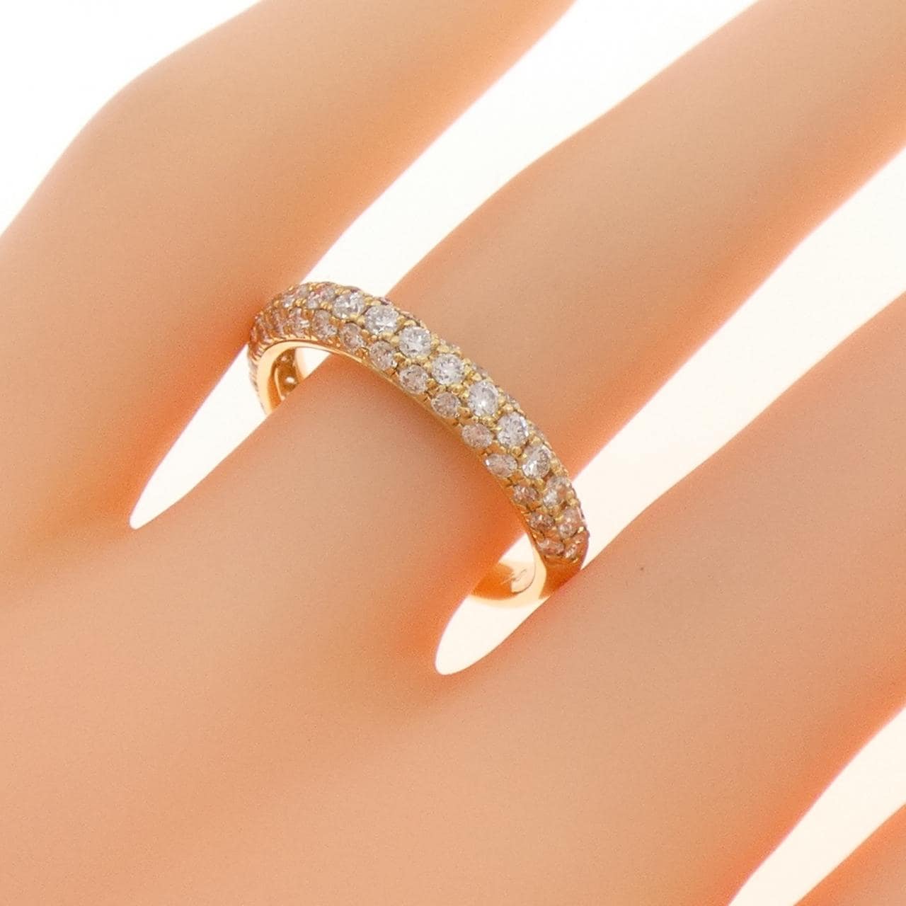 K18YG パヴェ ダイヤモンド リング 0.84CT