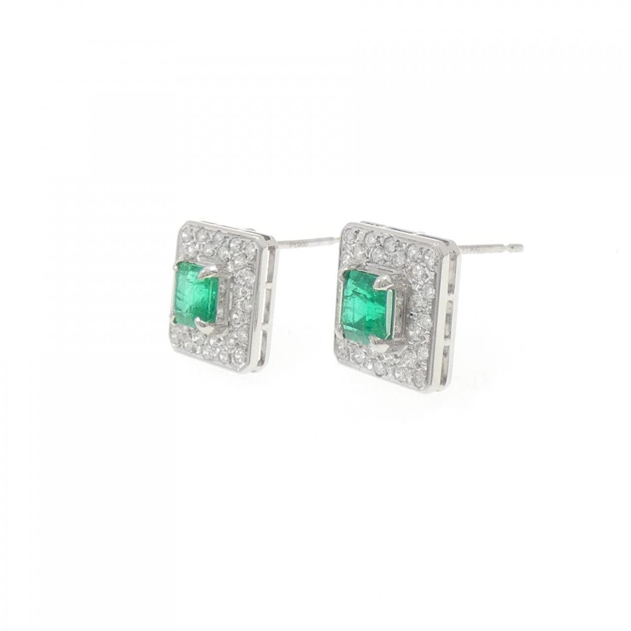 PT900 エメラルド ピアス 1.28CT