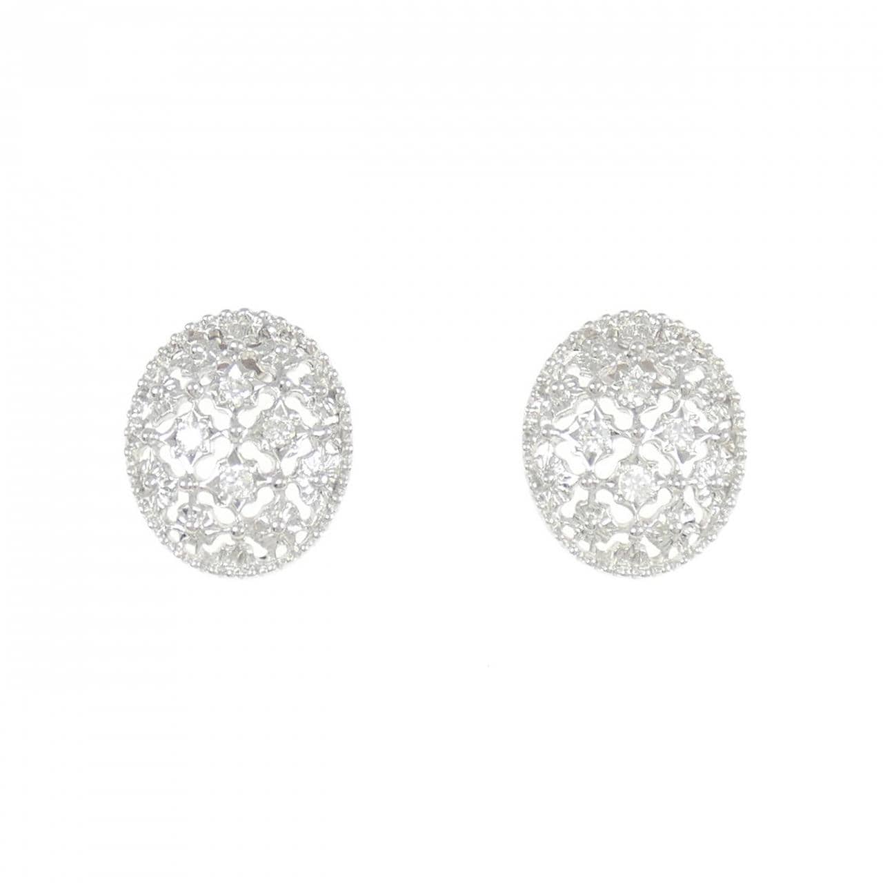 K18WG ダイヤモンド ピアス 0.16CT