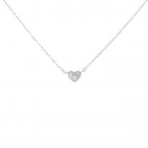 K10WG ハート ダイヤモンド ネックレス