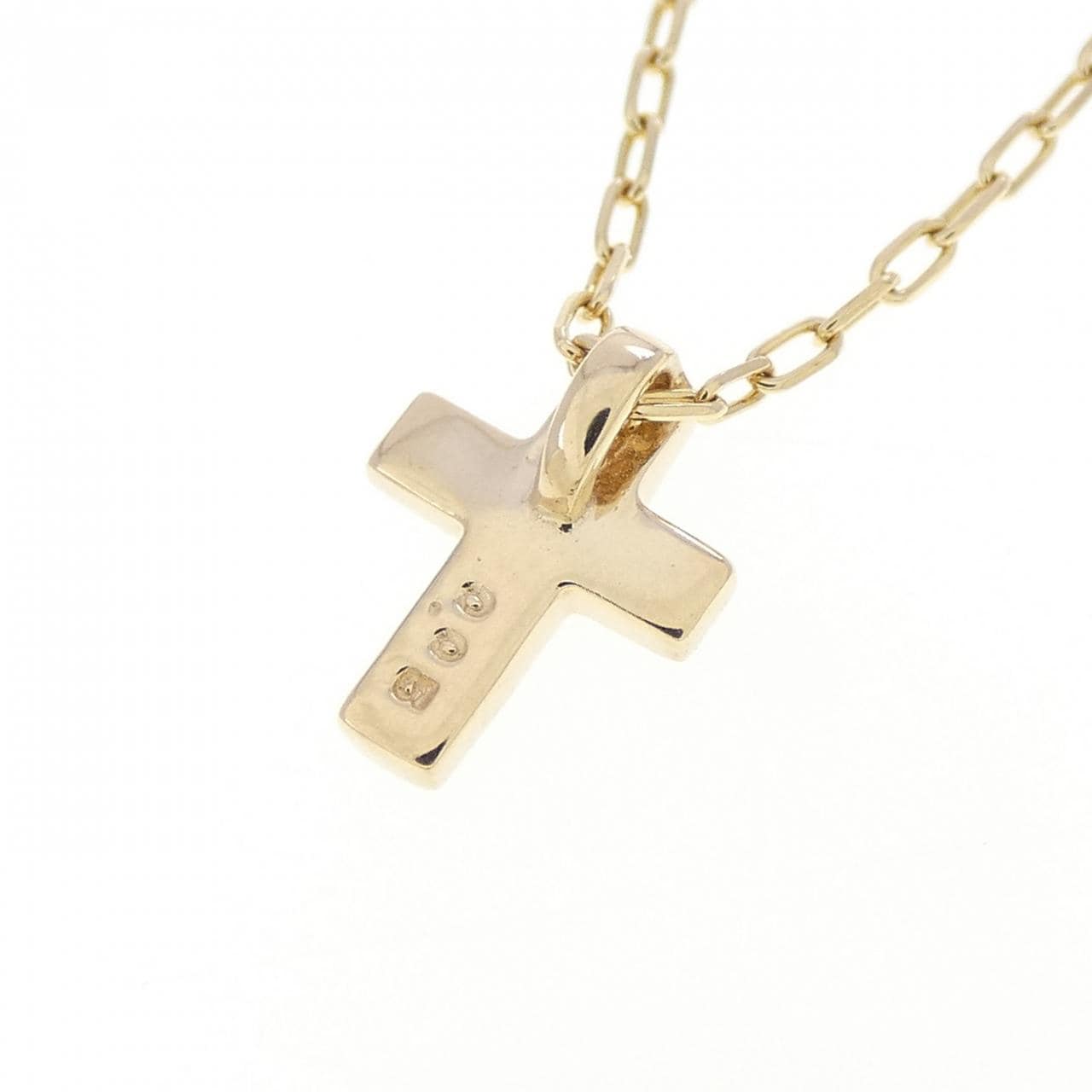 K10YG クロス ダイヤモンド ネックレス 0.05CT