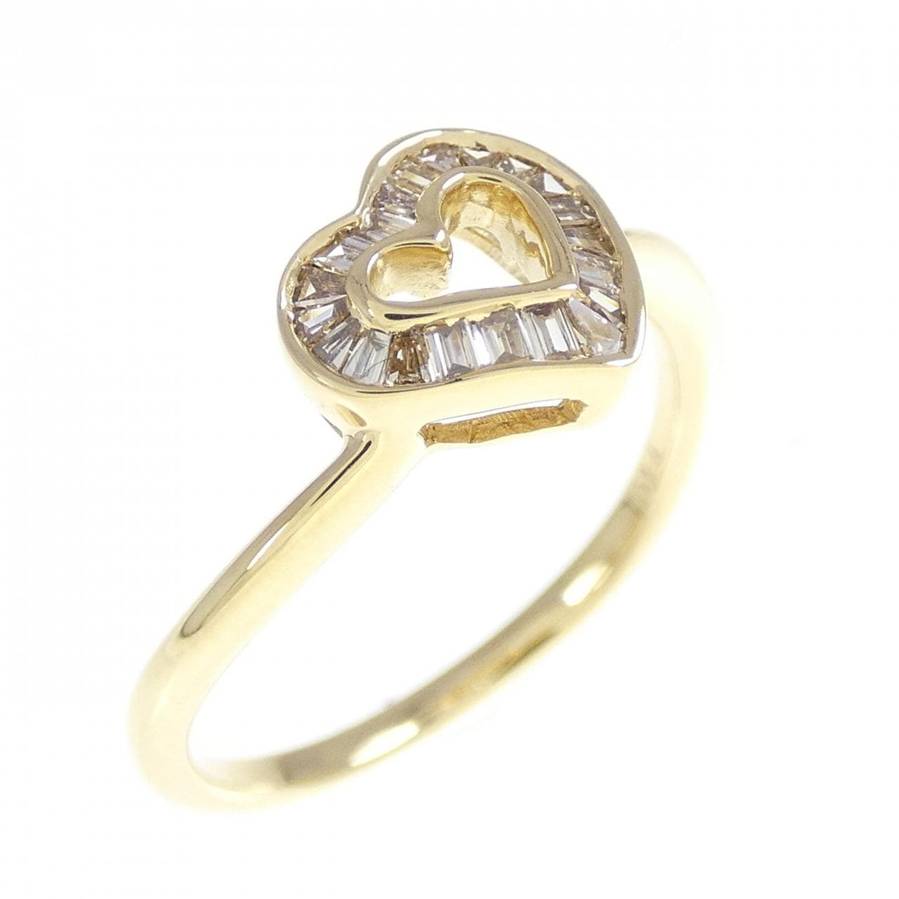 K18YG ハート ダイヤモンド リング 0.14CT