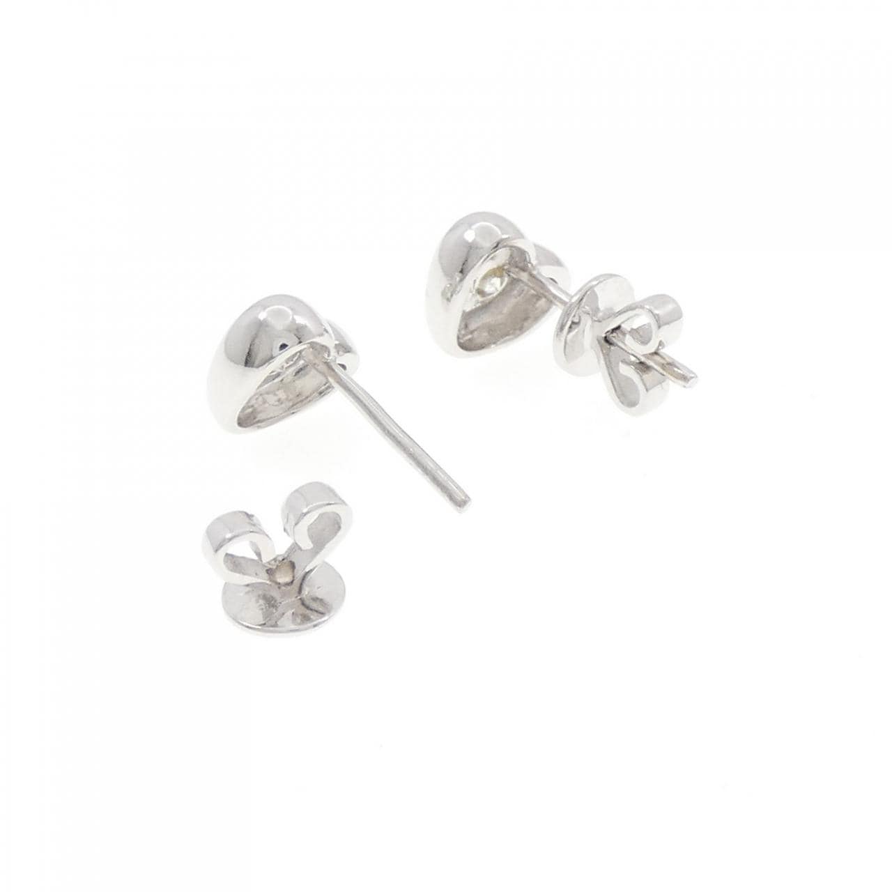K18WG ハート ダイヤモンド ピアス 0.18CT