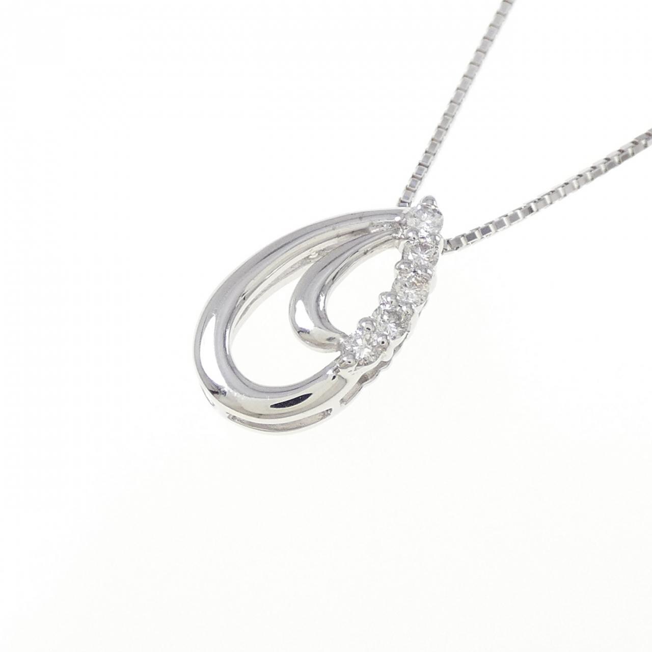 K18WG ダイヤモンド ネックレス 0.10CT