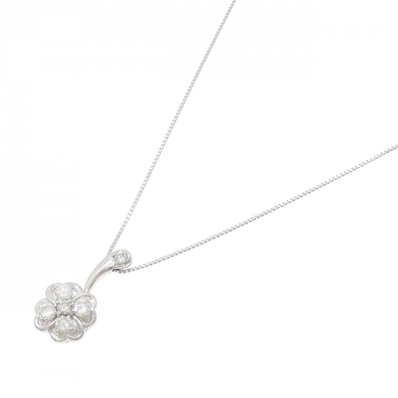 PT900/PT850 クローバー ダイヤモンド ネックレス 0.50CT