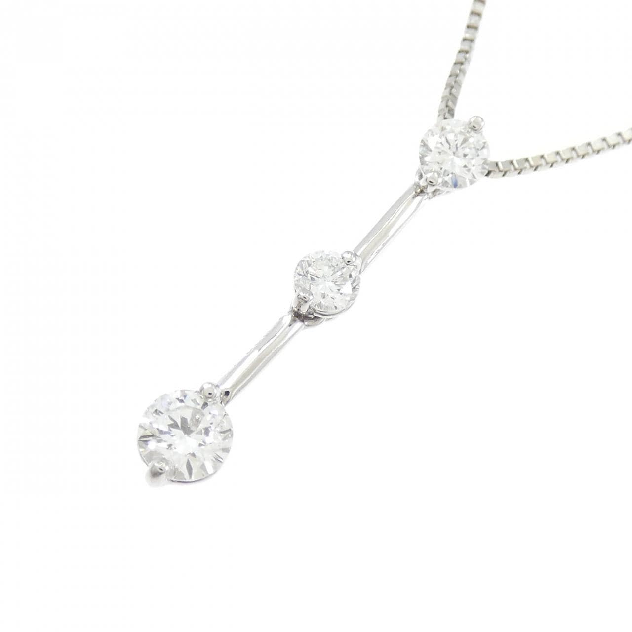 PT900/PT850 スリーストーン ダイヤモンド ネックレス 0.50CT