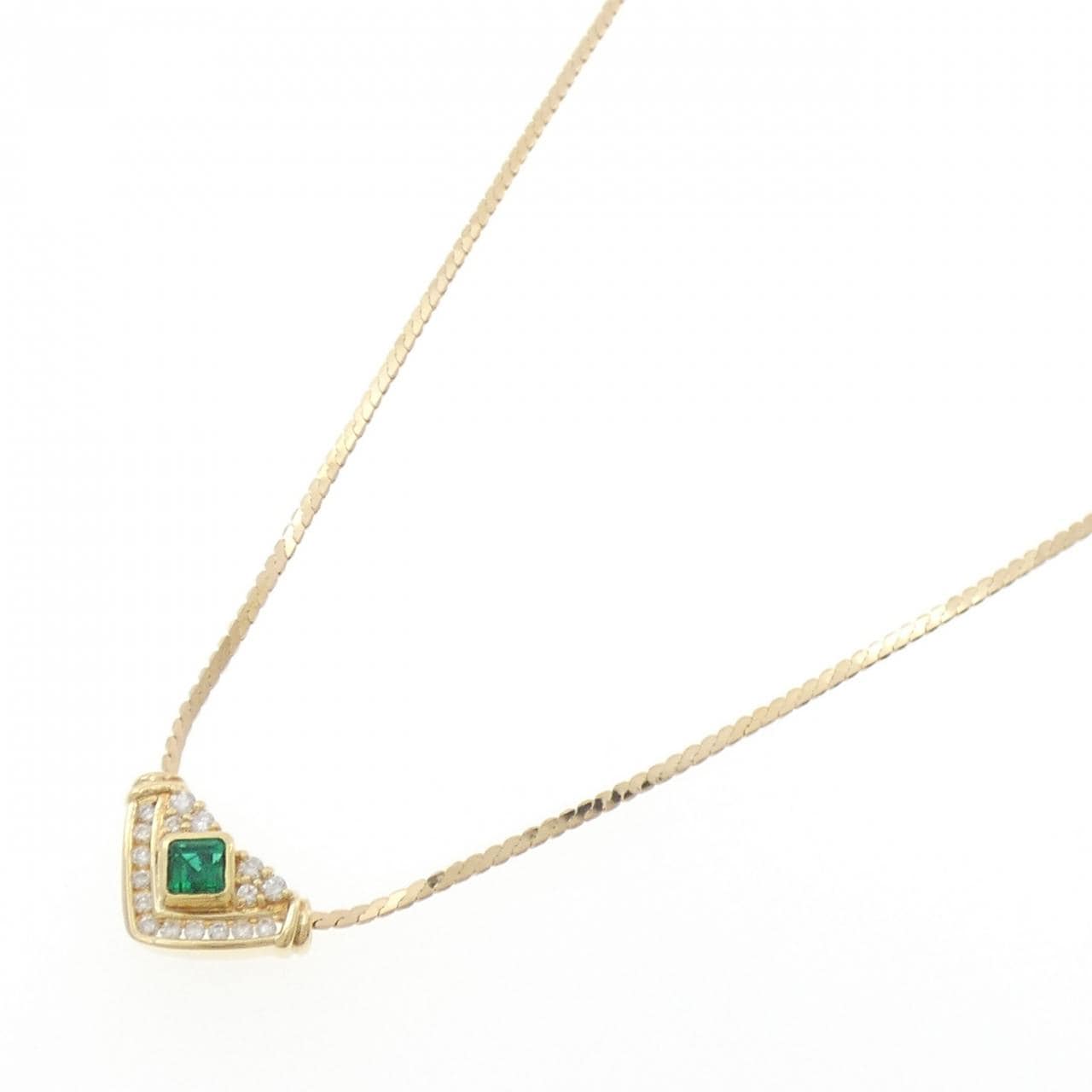 クレサンベール 合成エメラルド ネックレス 0.24CT