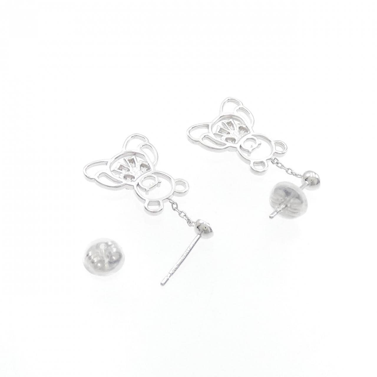 K18WG Bare Diamond Earrings 0.20CT