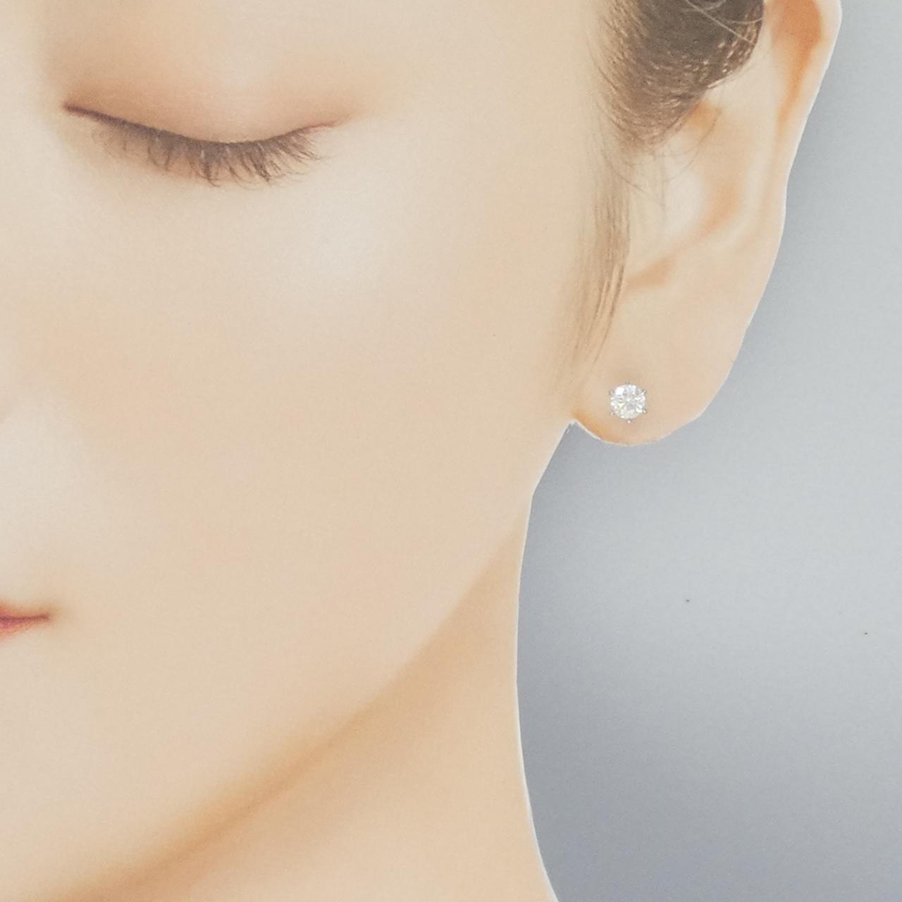 【リメイク】PT900/ST ダイヤモンド ピアス 0.329CT 0.343CT D VVS2 VG