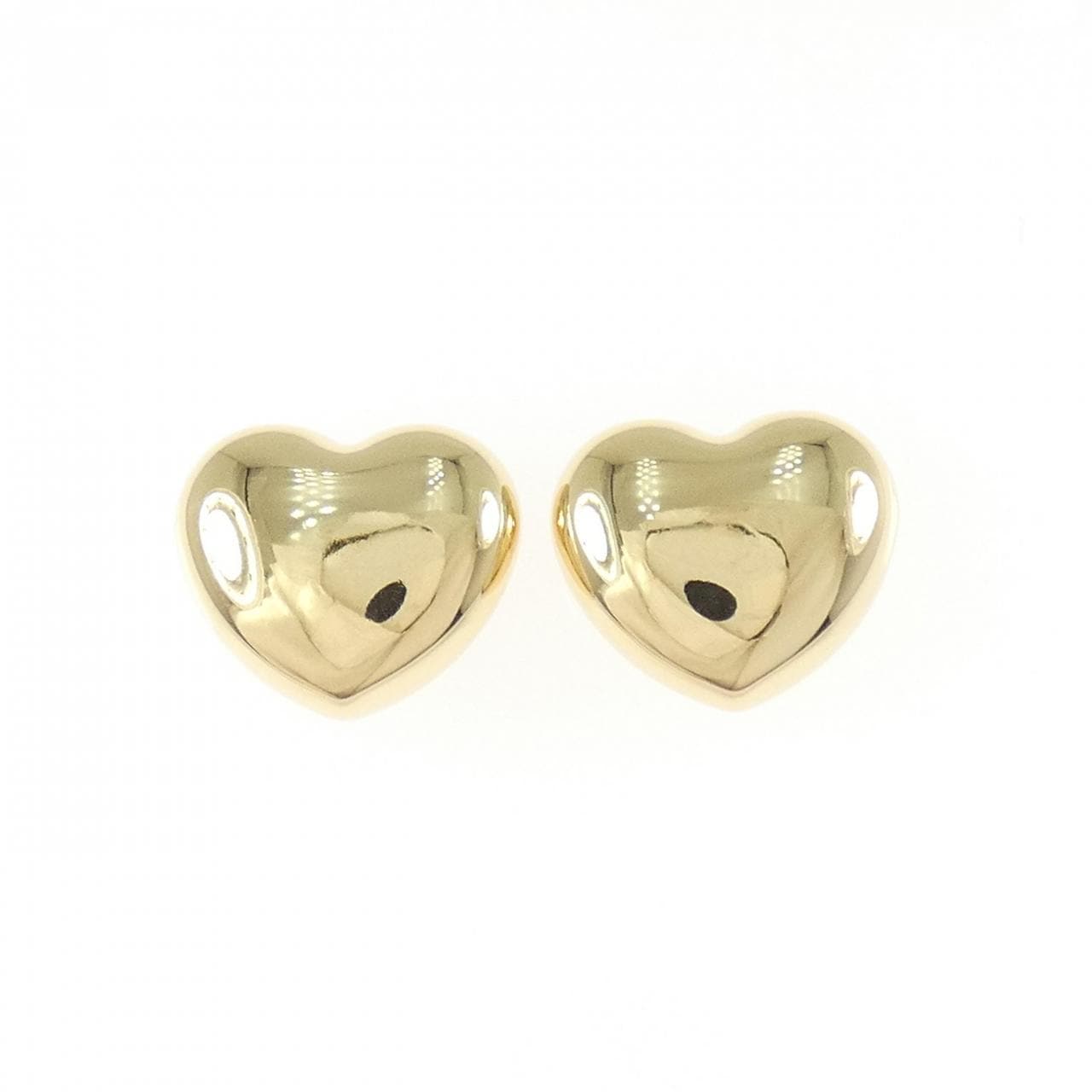 K18YG heart earrings