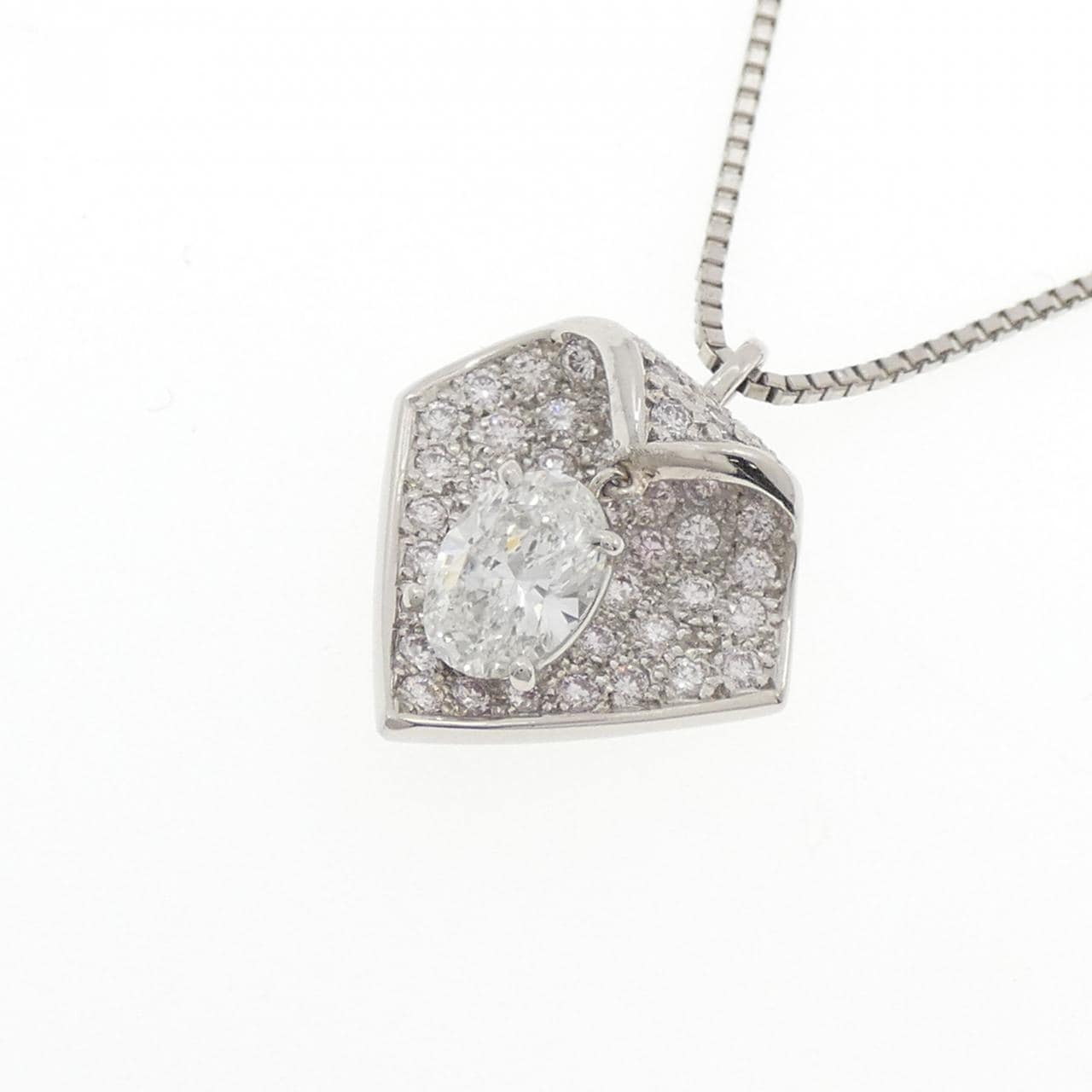 PT900/PT850 ダイヤモンド ネックレス 0.808CT F SI1 オーバルカット