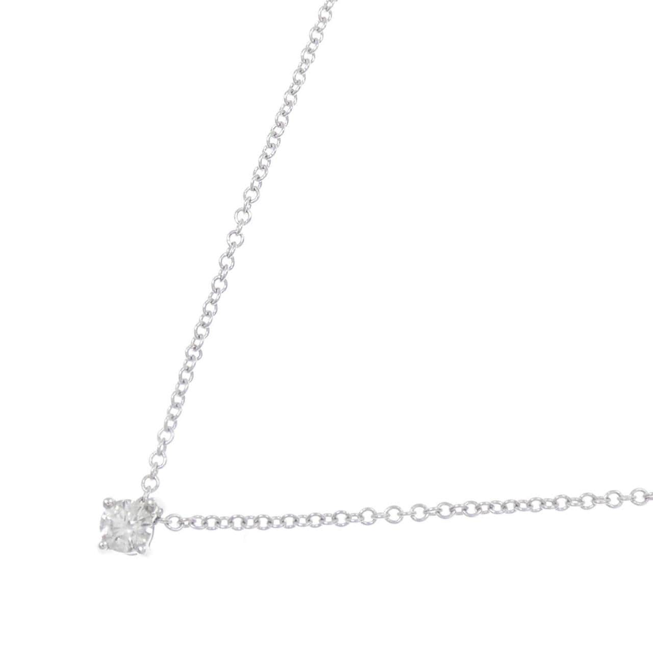 K18WG Solitaire Diamond Necklace