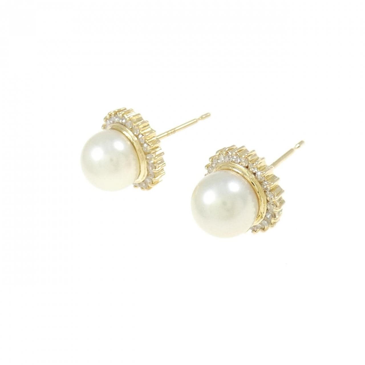 K18YG Akoya pearl earrings 7.6mm