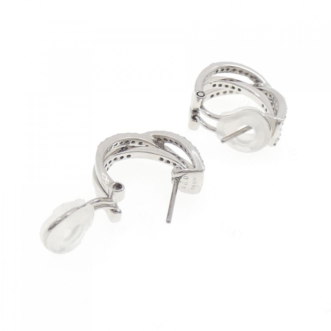 K18WG ダイヤモンド ピアス 0.50CT