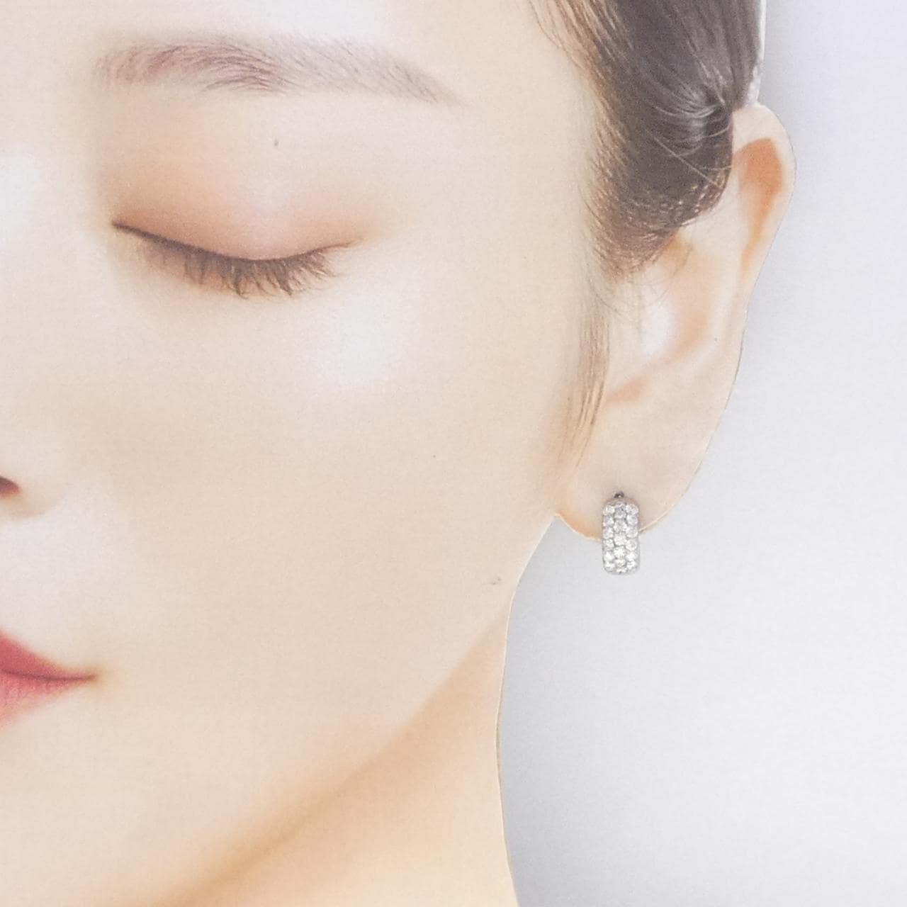 K18WG ダイヤモンド ピアス 1.00CT