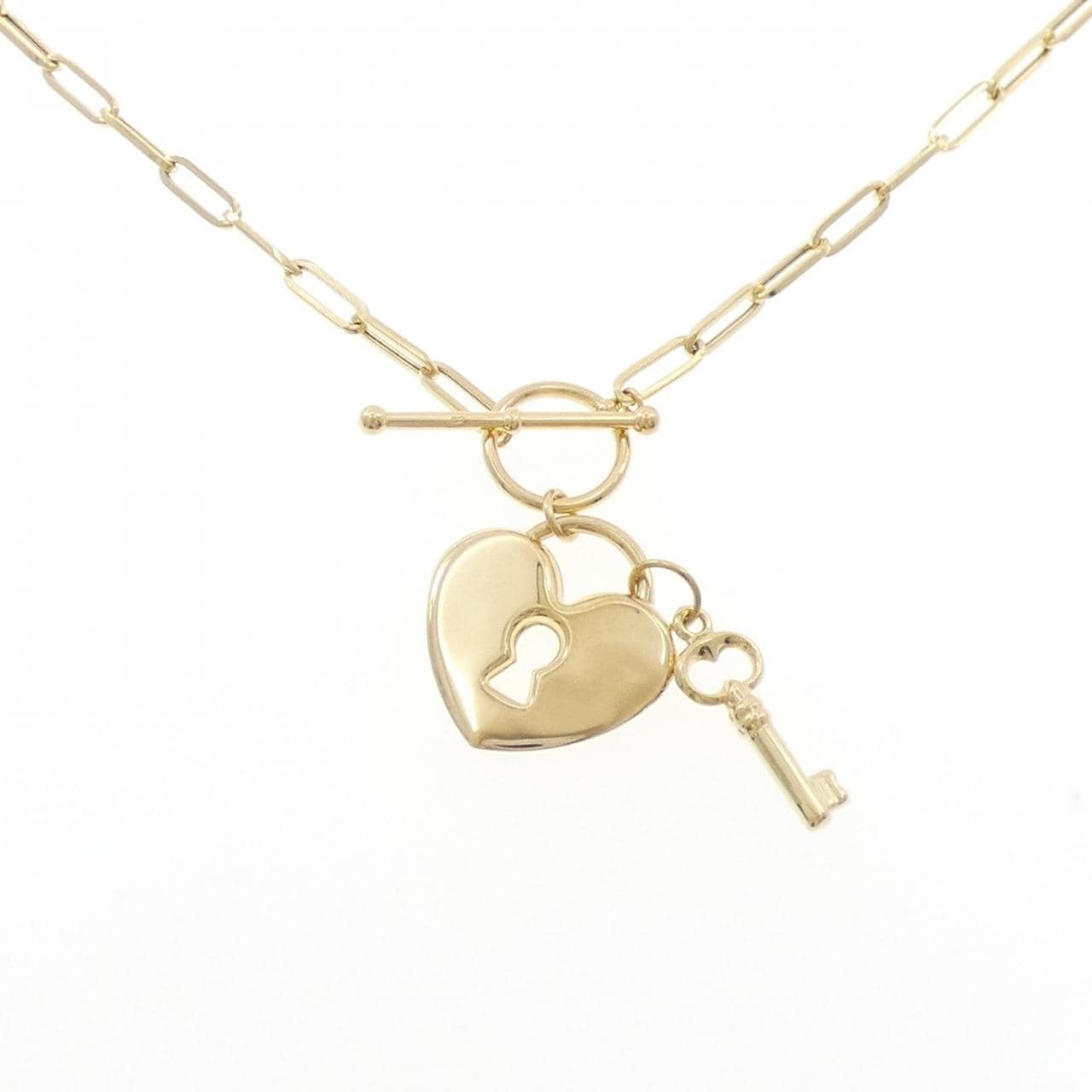 K18YG ハート×キー ネックレス