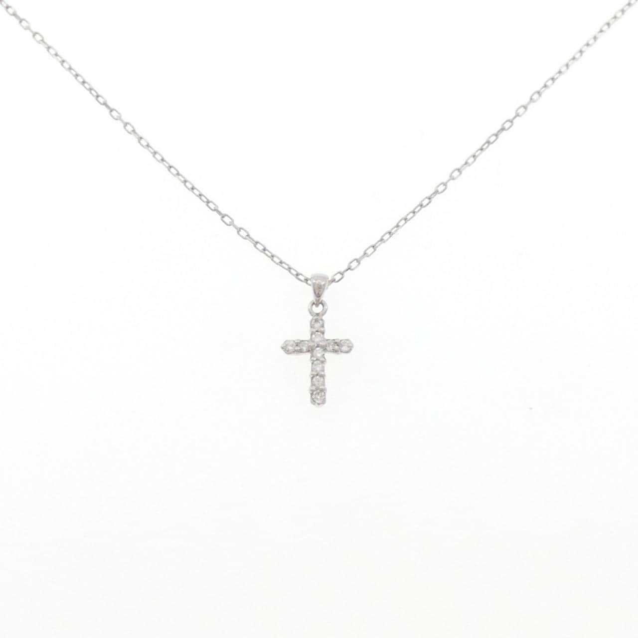 PT900/PT850 クロス ダイヤモンド ネックレス 0.1CT
