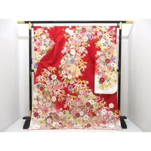 振袖　友禅金彩加工　刺繍入りボカシ染